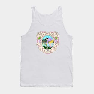 Easter Girl with Tulips, in Heart Tank Top